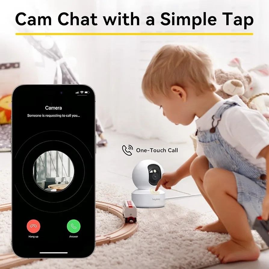 Baby Monitor Camera – 2K 360° WiFi | Night Vision | 2-Way Audio - photo 2
