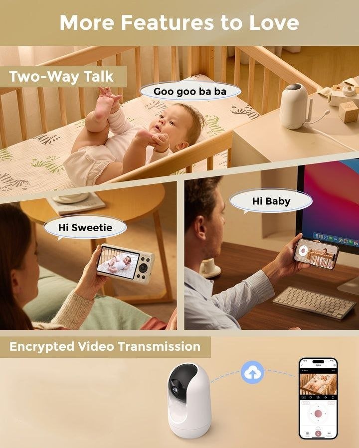 Baby Monitor Camera – 2K 360° WiFi | Night Vision | 2-Way Audio - photo 5