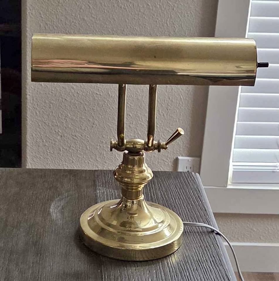 Vintage brass piano lamp