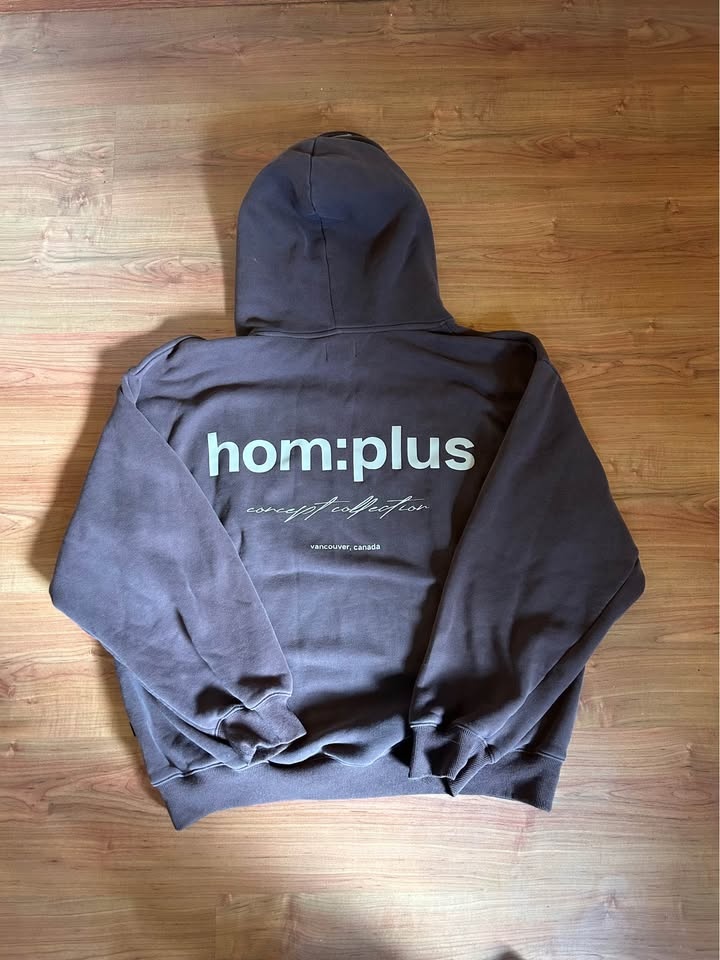homme+ hoodie dark brown