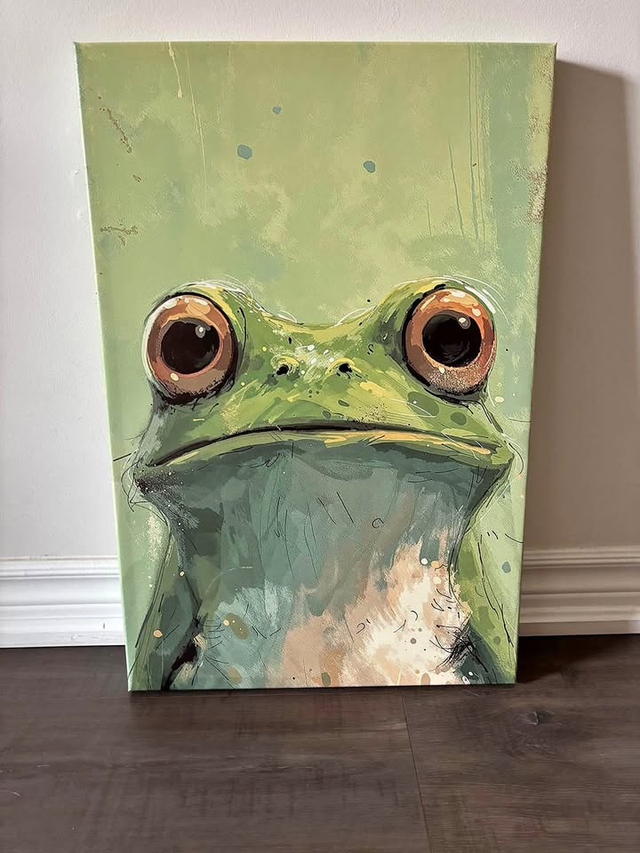 Awesome Green Frog Canvas - Ready To Hang Wall Art