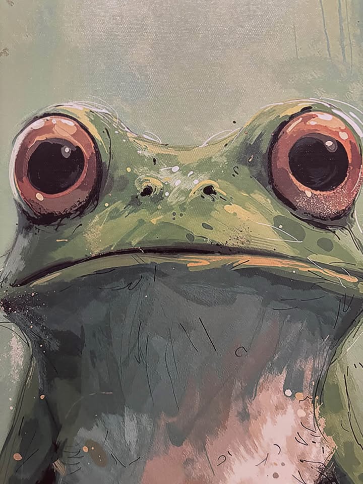 Awesome Green Frog Canvas - Ready To Hang Wall Art - photo 2