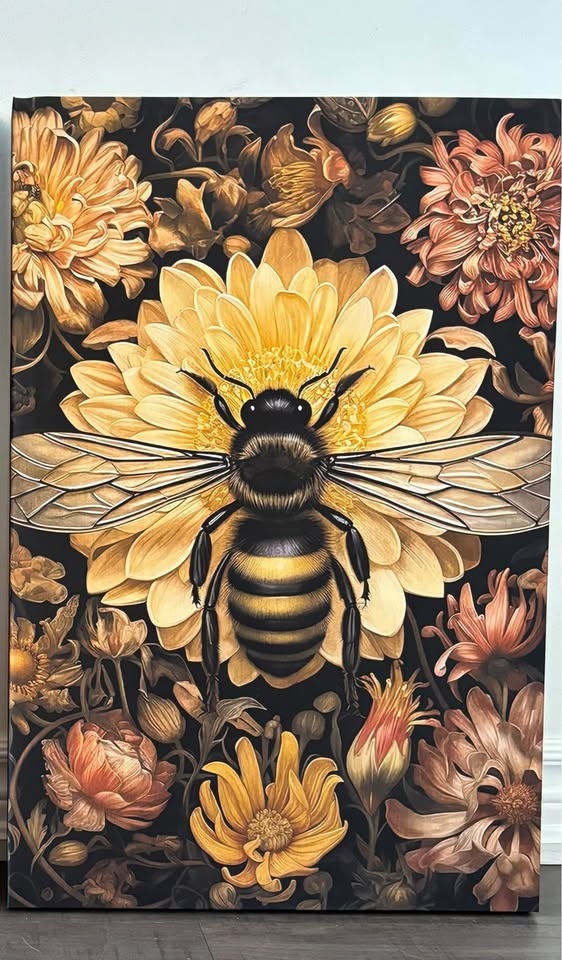 Floral Bee Canvas Wall Art - photo 2