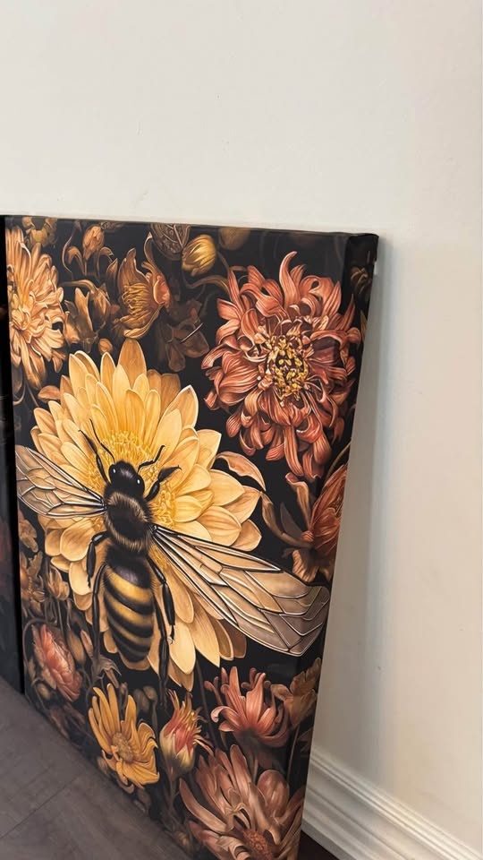 Floral Bee Canvas Wall Art - photo 3