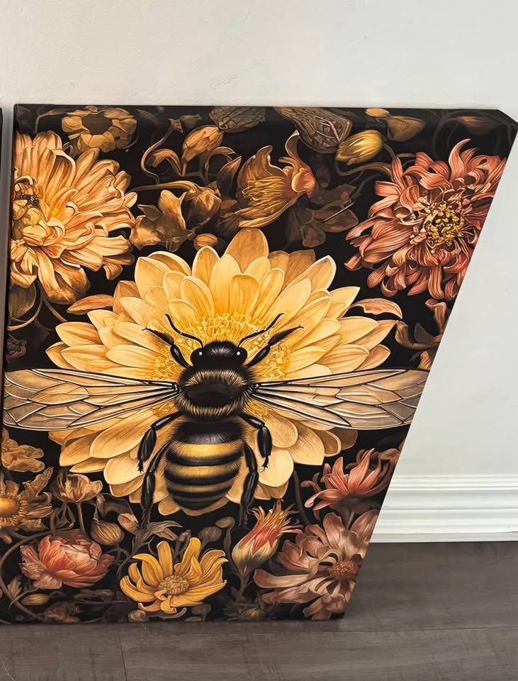 Floral Bee Canvas Wall Art - photo 4