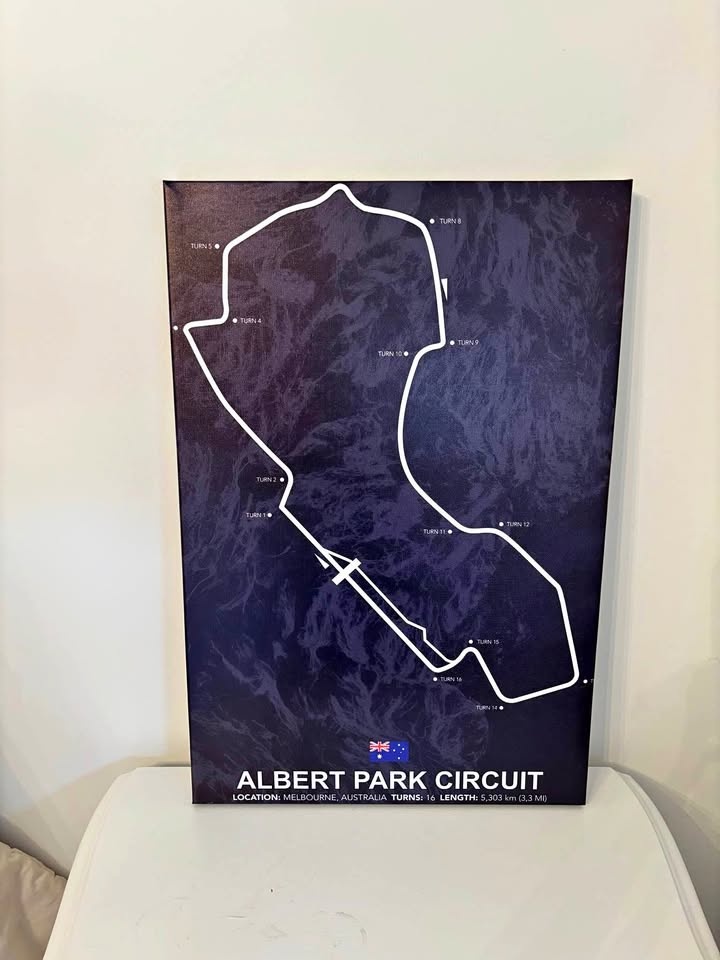 Albert Park Circuit Canvas Wall Art Ready to Hang