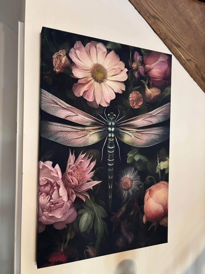 Botanical Dragonfly Canvas Wall Art Ready To Hang - photo 2