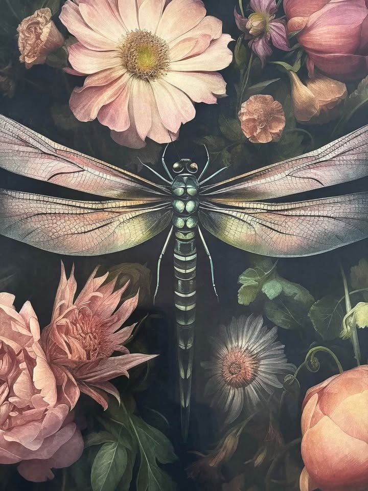 Botanical Dragonfly Canvas Wall Art Ready To Hang - photo 3