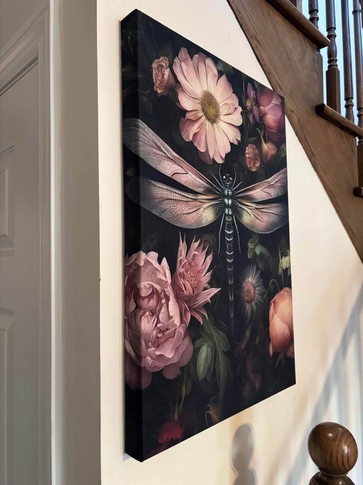 Botanical Dragonfly Canvas Wall Art Ready To Hang - photo 4