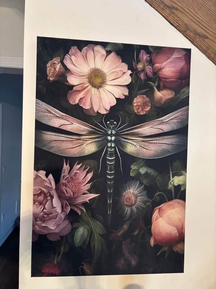 Botanical Dragonfly Canvas Wall Art Ready To Hang - photo 5