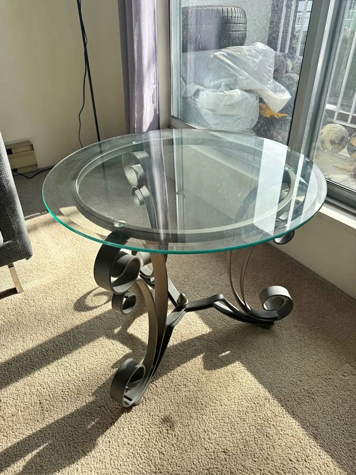 Glass Side Tables x2