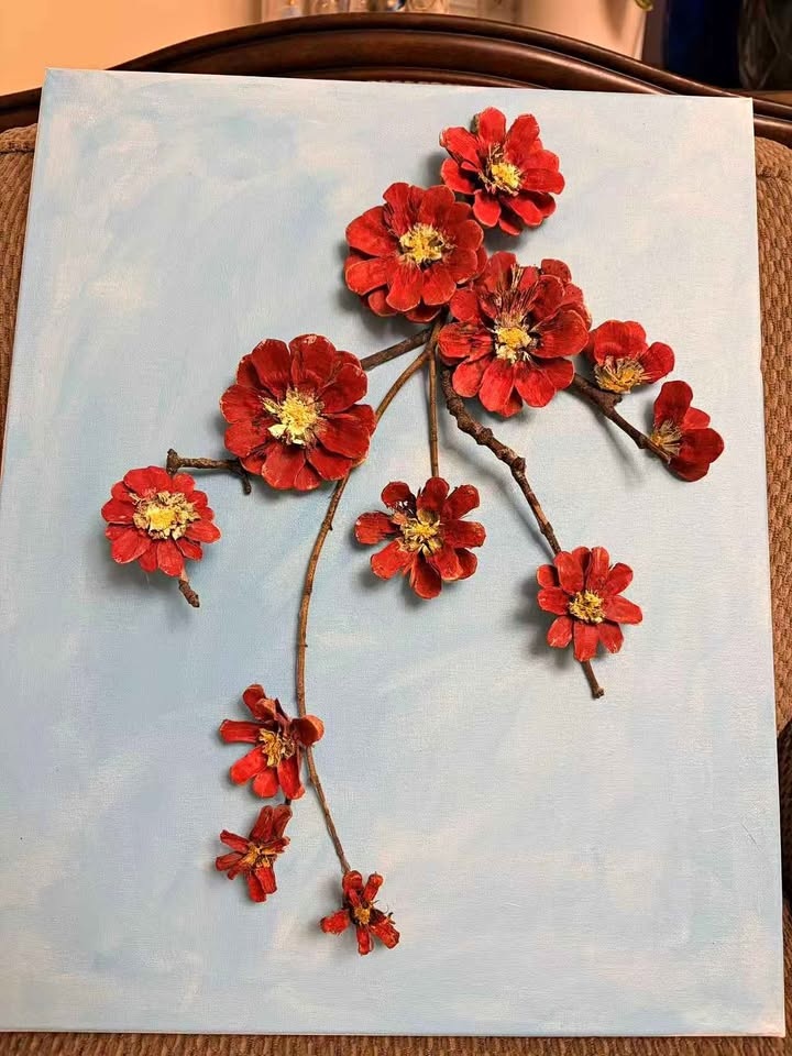 Handmade 3D Plum Blossom Painting/Home decoration/Art crafts