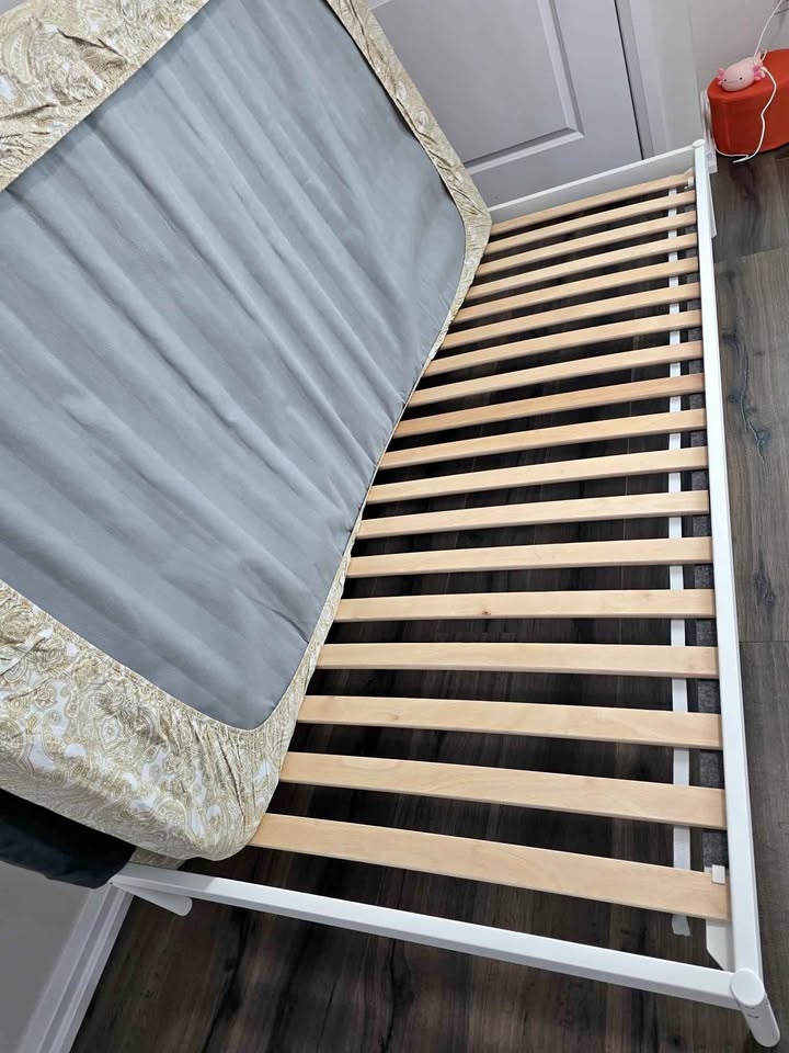 IKEA White Single Bed Frame with Mattress