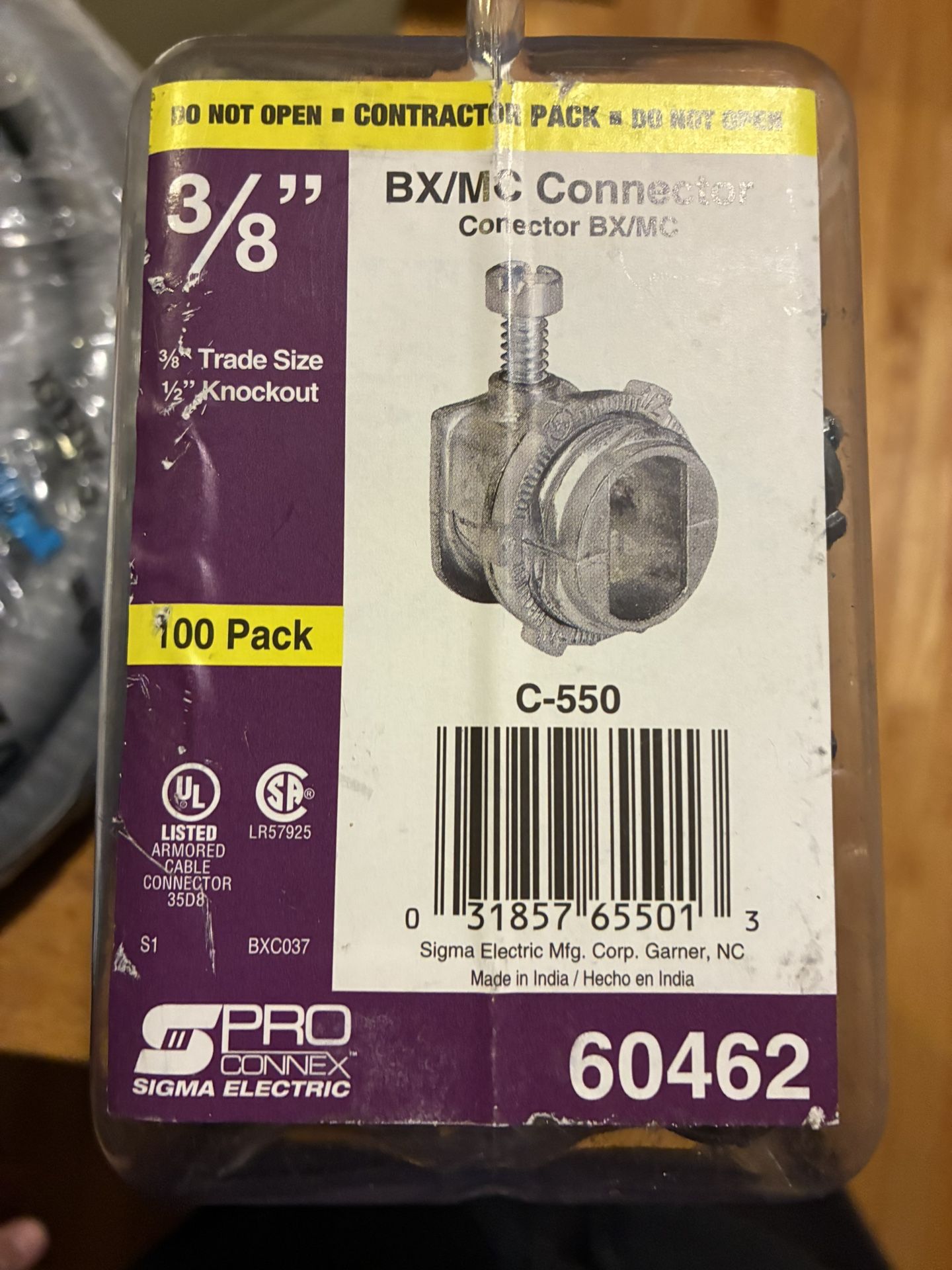 Sigma Electric ProConnex 3/8" AC/MC Connector Fittings (100-Pack