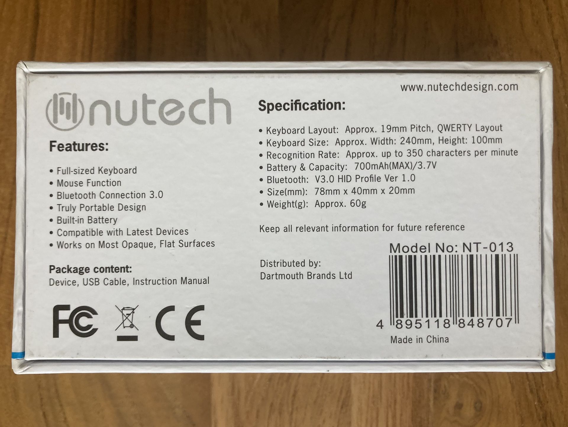Nutech Wireless Laser Projection Keyboard - photo 5