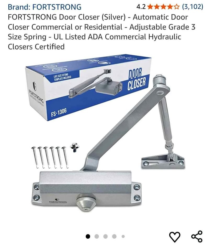 FORTSTRONG FS-1306 Automatic Hydraulic Door Closer Silver
