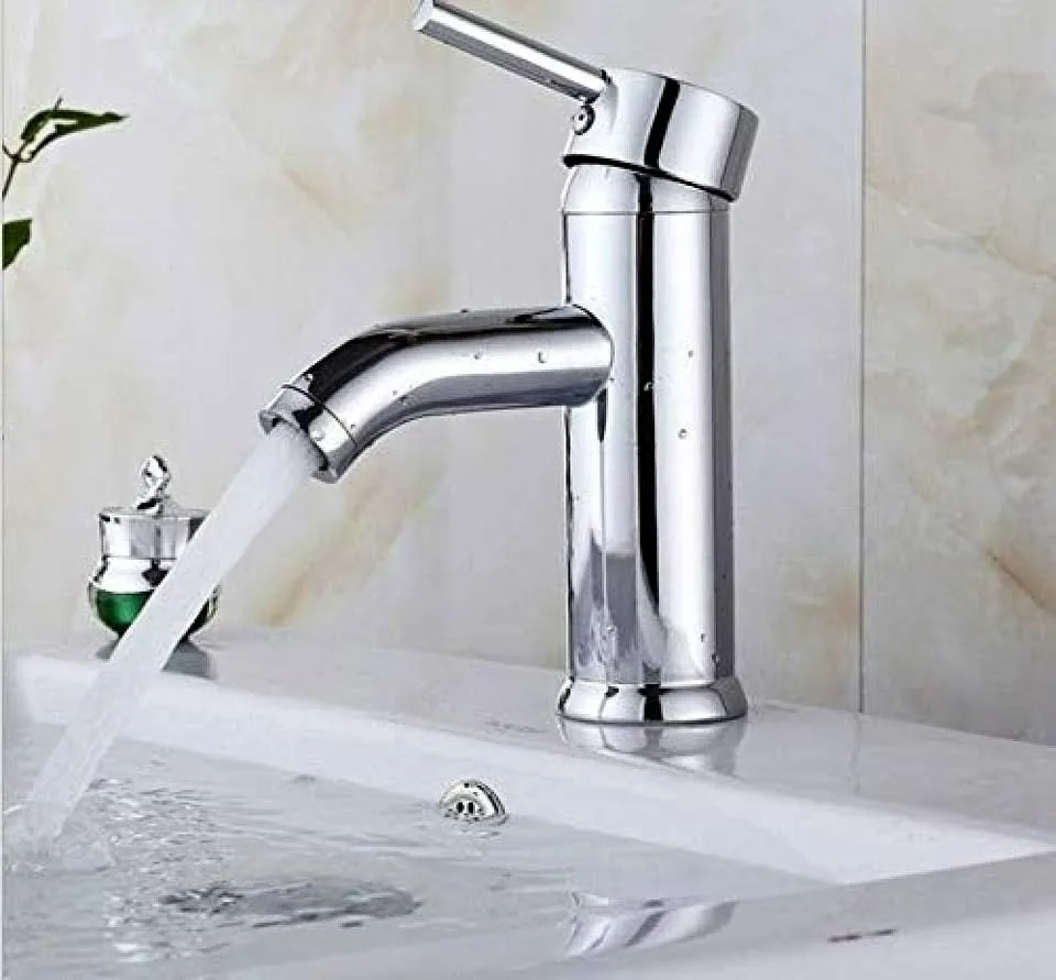 New in box chrome modern bathroom faucet with mount plate thumbnail