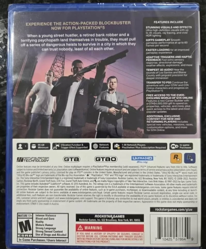 Grand Theft Auto V Standard Edition (PS5, 2022) - photo 2