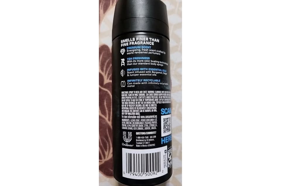 AXE Aqua Bergamot Body Spray Sage + Juniper 4 oz - photo 3