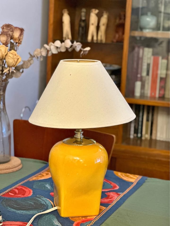 Vintage Yellow Ceramic Table Lamp
