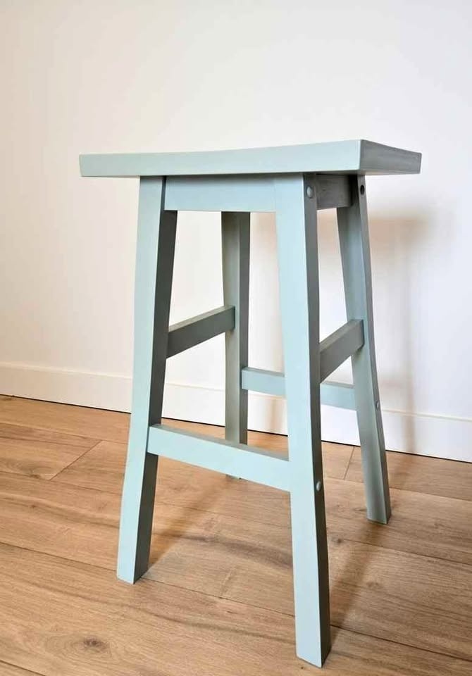 French Country Hand-Painted Stool / Plant Stand