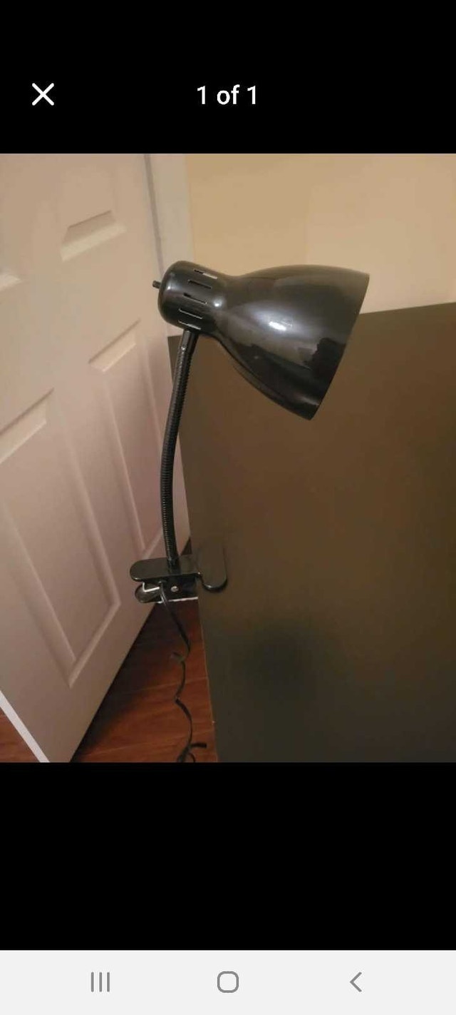 Black Desk Lamp with Flexible Gooseneck and Clip