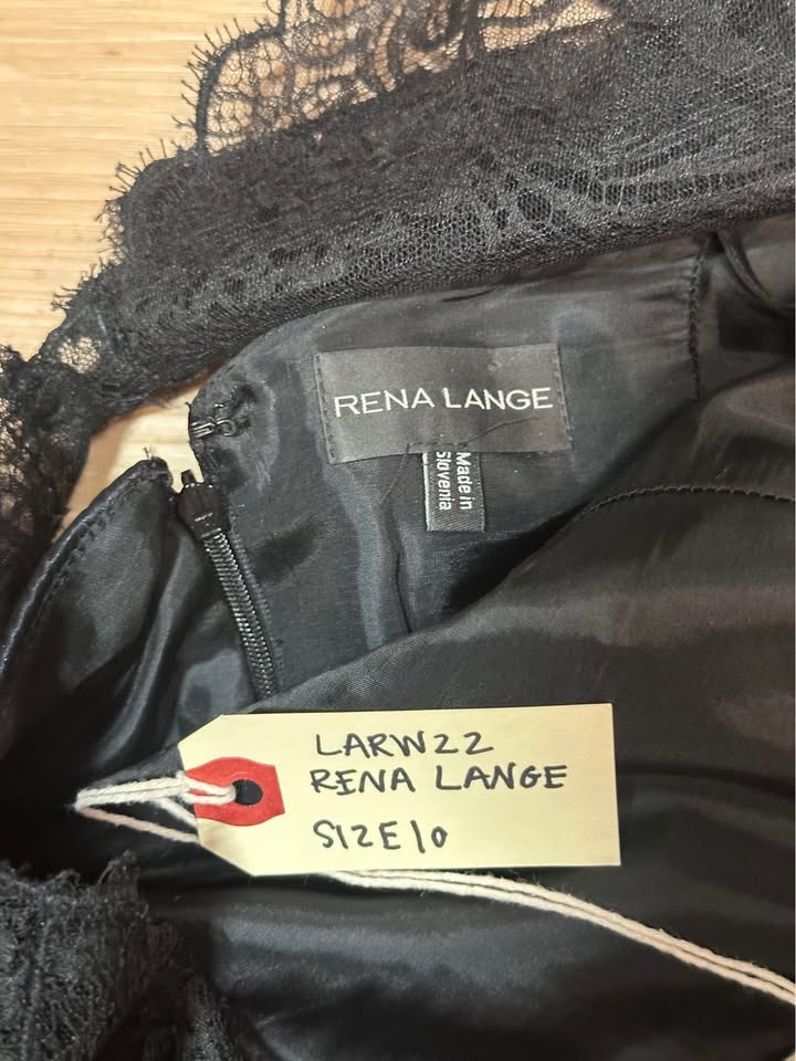Rena Lange Black Lace Dress Size 10 - photo 3