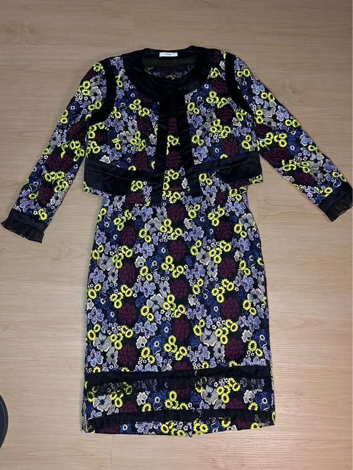 Erdem Floral Embroidered Dress & Jacket Set US 10 - photo 2