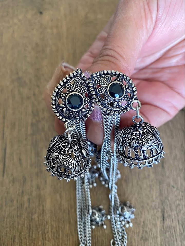 Silver Earrings with chain