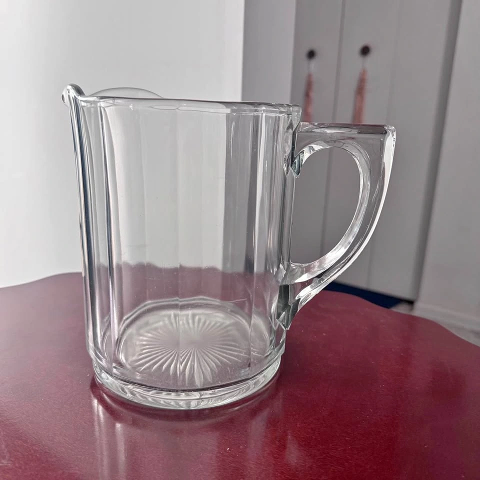 Heavy, weighted glass pitcher
