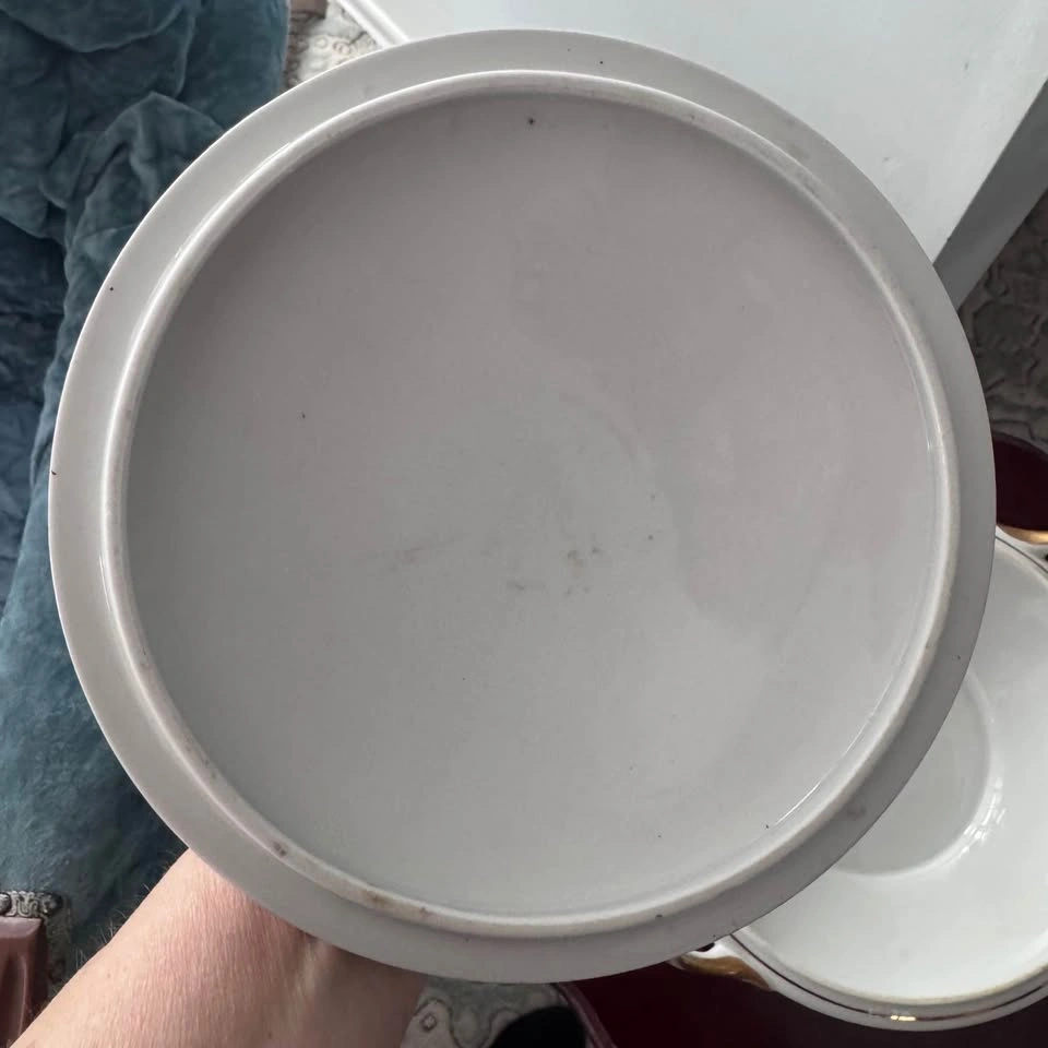 Vintage JS Maier Round Covered Vegetable Bowl: Floral Dinnerware - photo 4
