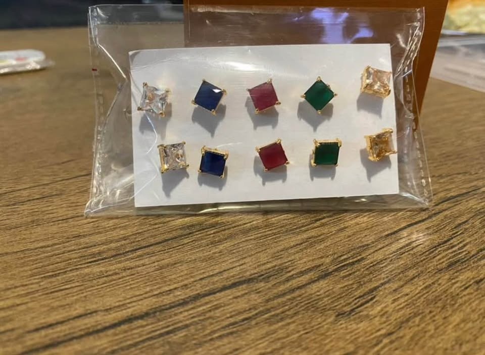Cute Stud Earring Packs - Square & Round Styles - photo 2