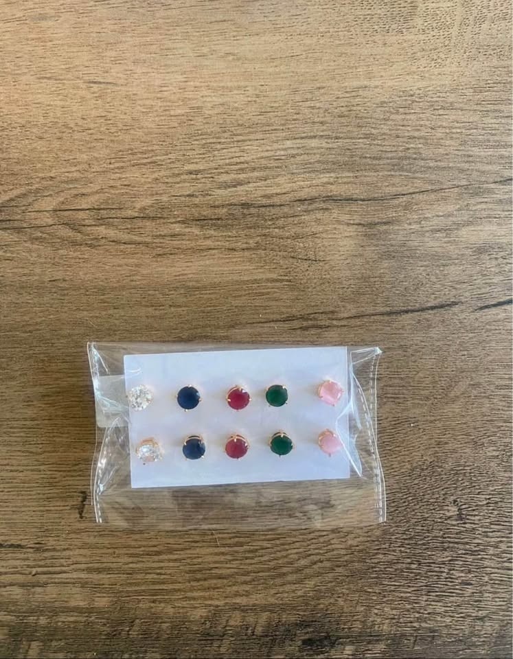 Cute Stud Earring Packs - Square & Round Styles - photo 3