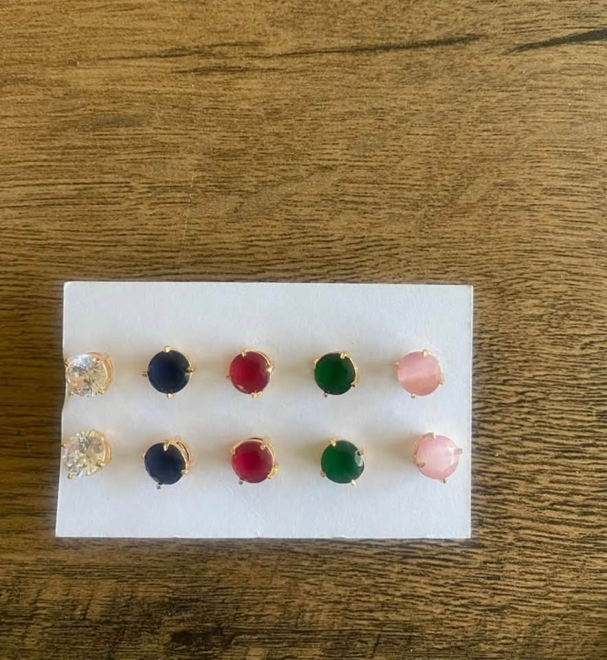 Cute Stud Earring Packs - Square & Round Styles - photo 4