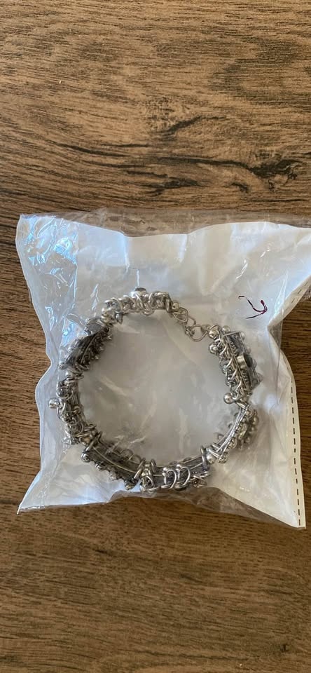 Oxidized Silver Bracelet with Black Stones - photo 4