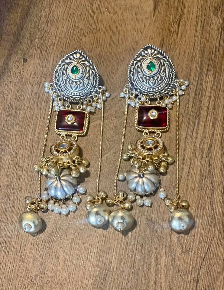 Kashmiri Gold Tone Earrings