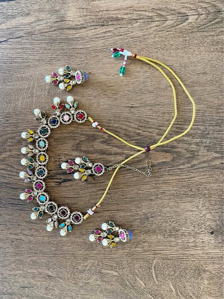 Multi Color Kundan Jewelry Set