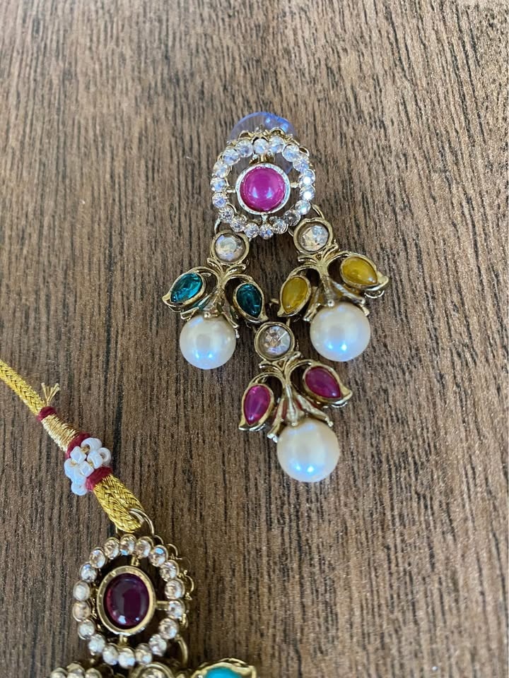 Multi Color Kundan Jewelry Set - photo 3