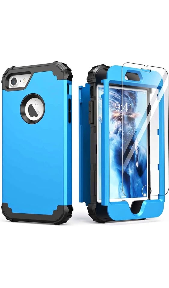 iPhone 8 Case with Tempered Glass Screen Protector
