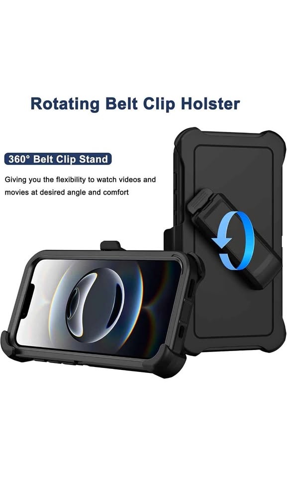 Defender Case for iPhone 16E with Belt Clip - Black