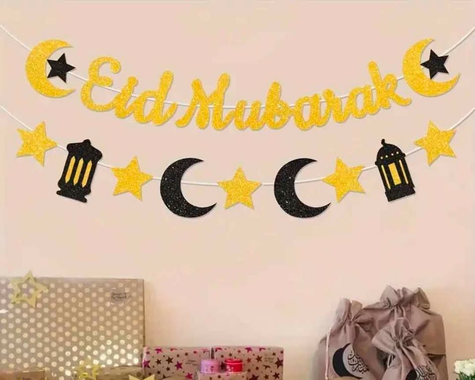 Black & Gold Eid Mubarak / Ramadan Mubarak Banner Set - photo 2