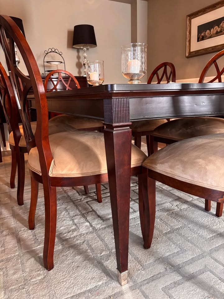 Solid wood dining table. dark wood finish. - photo 2