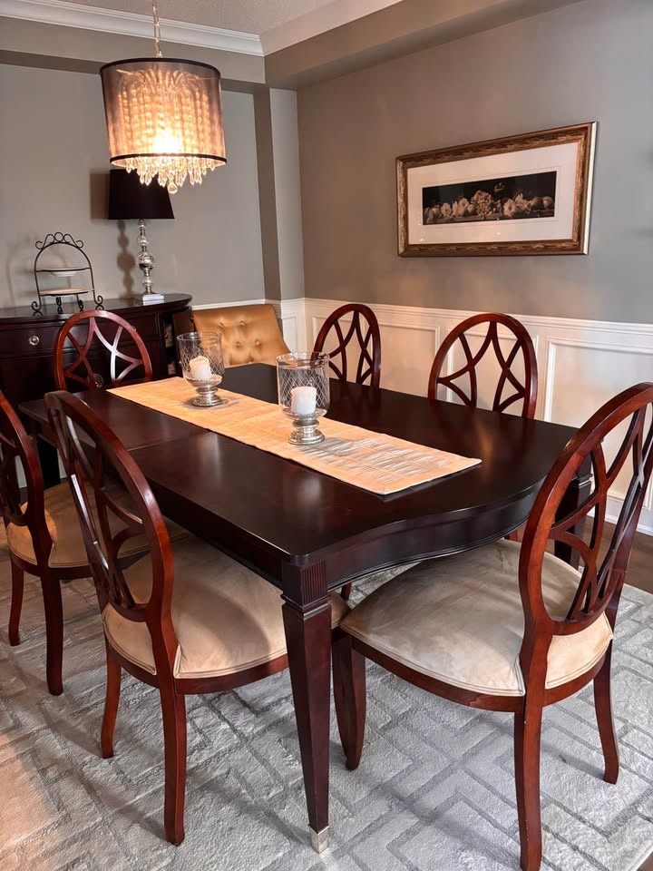 Solid wood dining table. dark wood finish. - photo 3