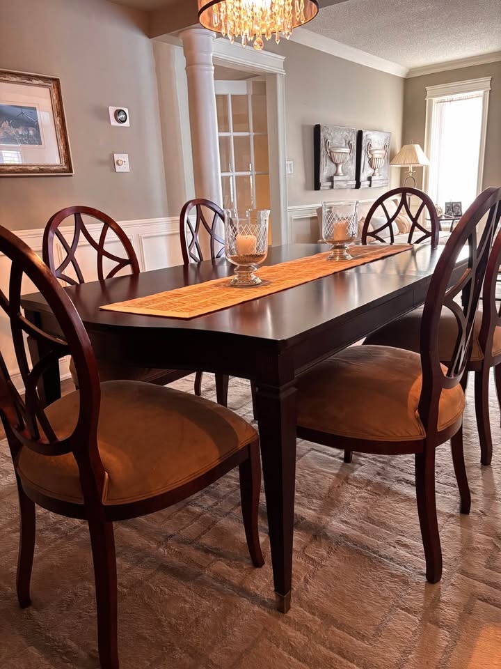 Solid wood dining table. dark wood finish. - photo 4