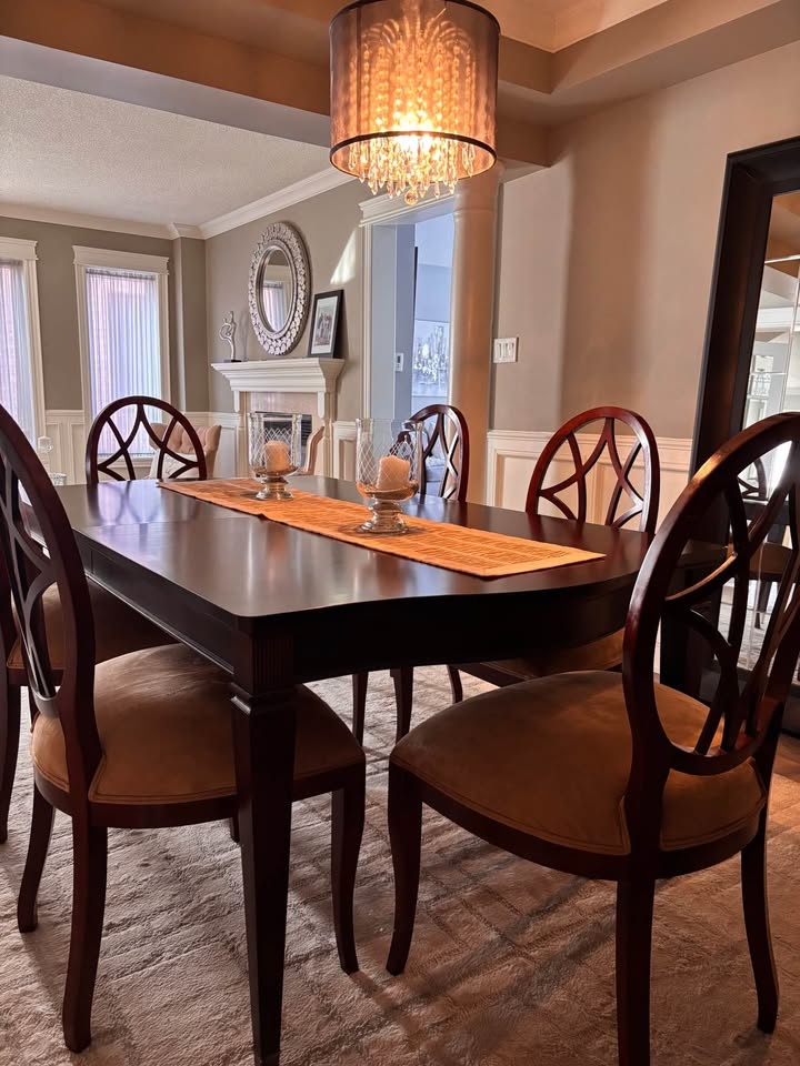 Solid wood dining table. dark wood finish. - photo 5