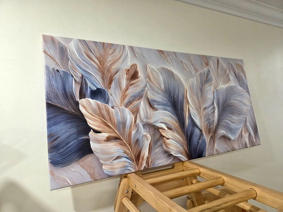 Abstract Leaf Canvas Large Wall Art (52 x 24 in)