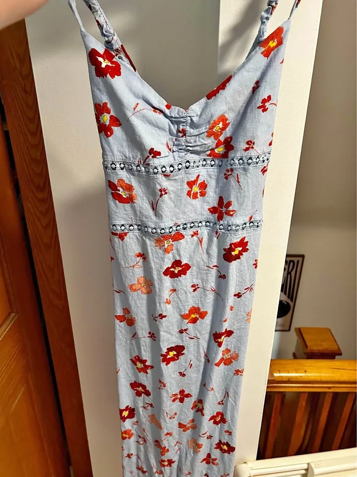 Light blue floral Zara dress thumbnail