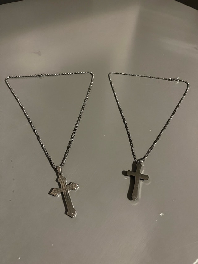 Silver cross chains - photo 2