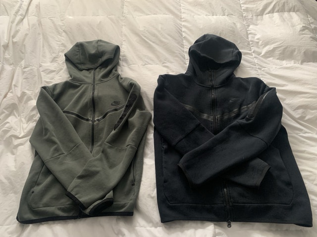 Nike Tech Fleece Joggers - Black/Green - Size M