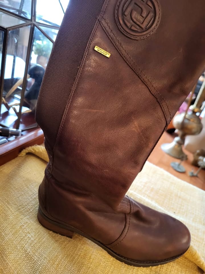 ROCKPORT LEATHER brown Riding Boots/ Equestrian 7.5 Womens Hydro - photo 2